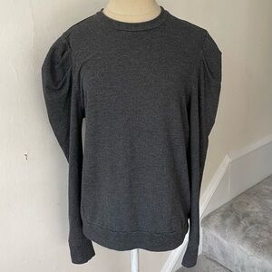 Greysn Gray French Terry Puff Shoulder Long Sleeve Crew Neck Top 161292 EUC Sz S